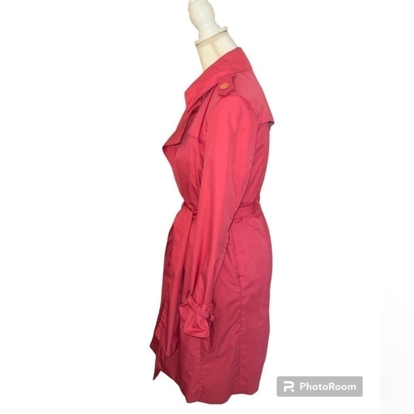 COLE Haan pink double breasted raincoat/trench coat, XS - Picture 4 of 12